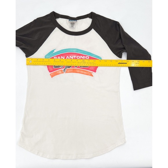 Vintage Junkfood San Antonio Spurs Shirt Womens Small White Basketball Raglan - Picture 5 of 9